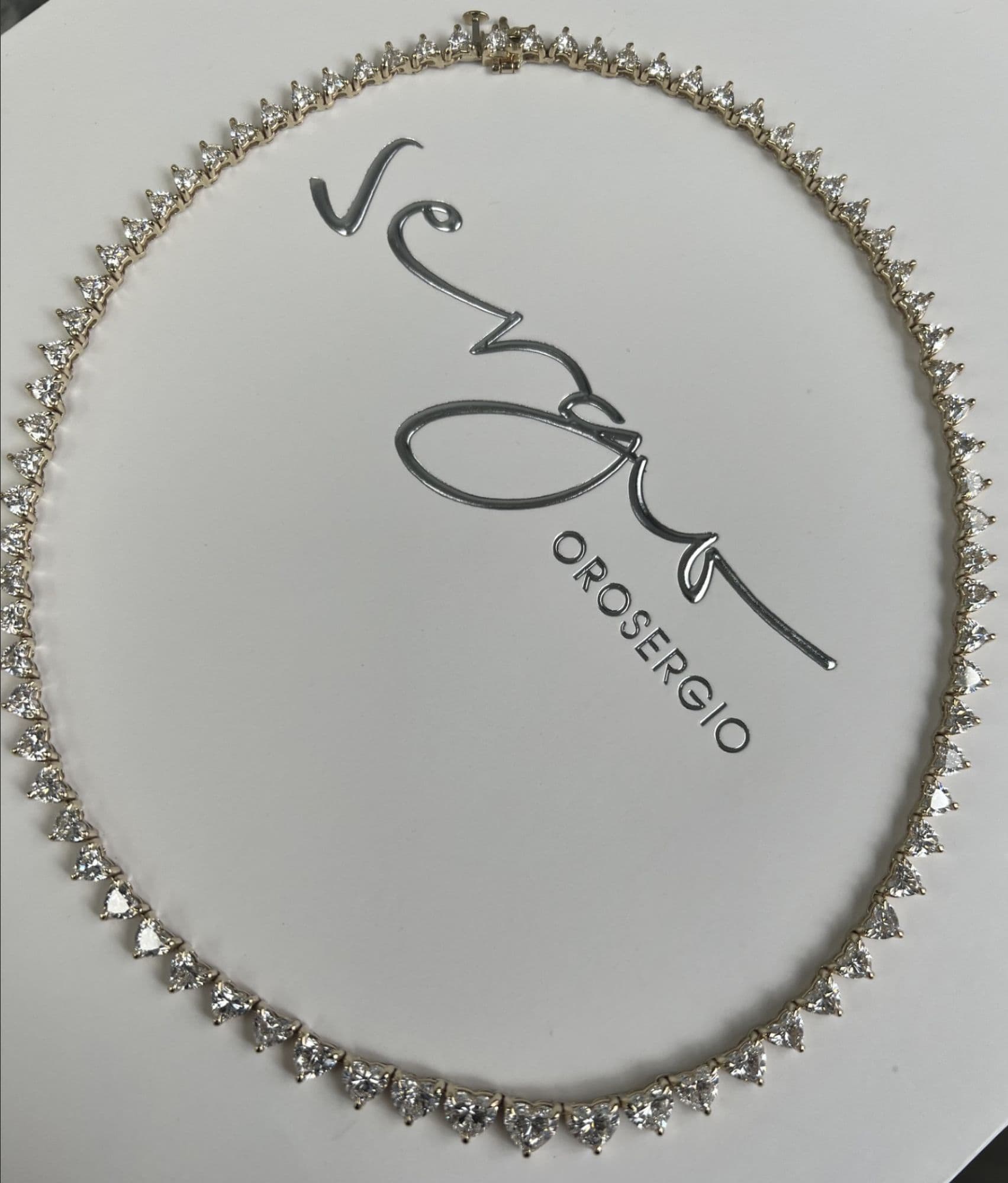 Heart Tennis Necklace 2 - custom fine jewellery by OROSERGIO Toronto
