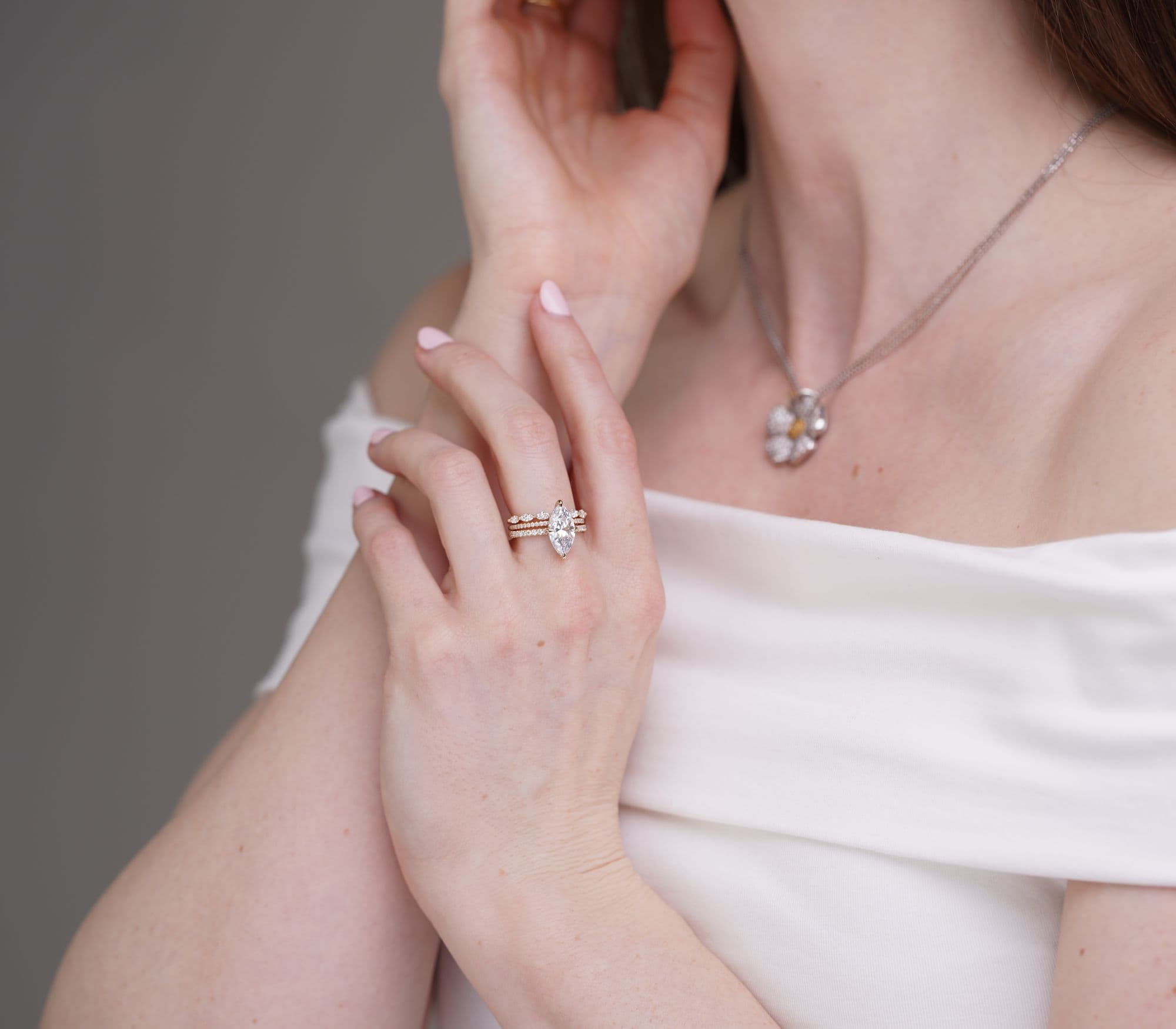 Marquise Bridal Set - custom fine jewellery by OROSERGIO Toronto